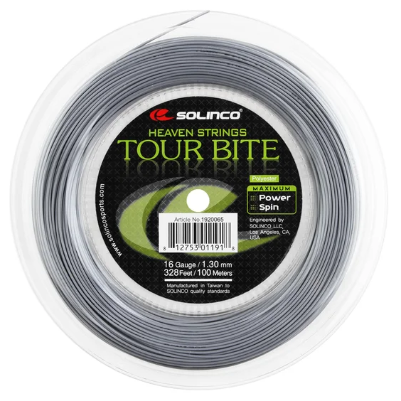 Rollo Solinco Tour Bite de 16l y 1,25 mm con 200 metros color plateado