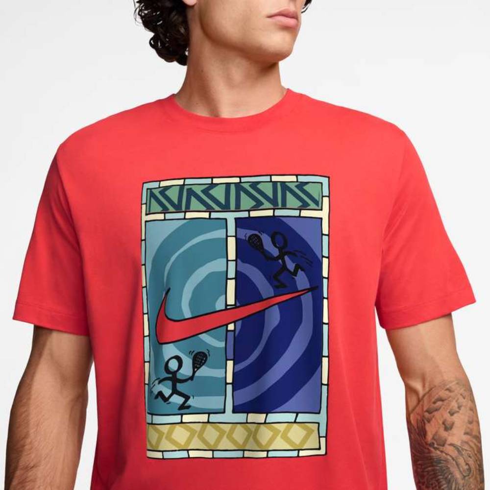 Nike Men's Court Dri-FIT Tee Top (LT Crimson) - RacquetGuys.ca