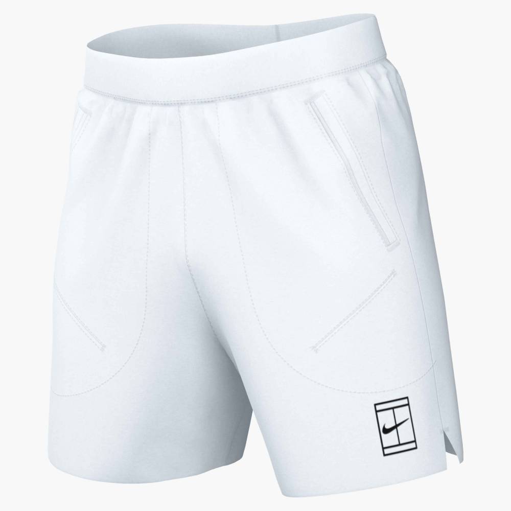 Nike Men's Dri-FIT Advantage 6-Inch Short (White/Black) - RacquetGuys.ca