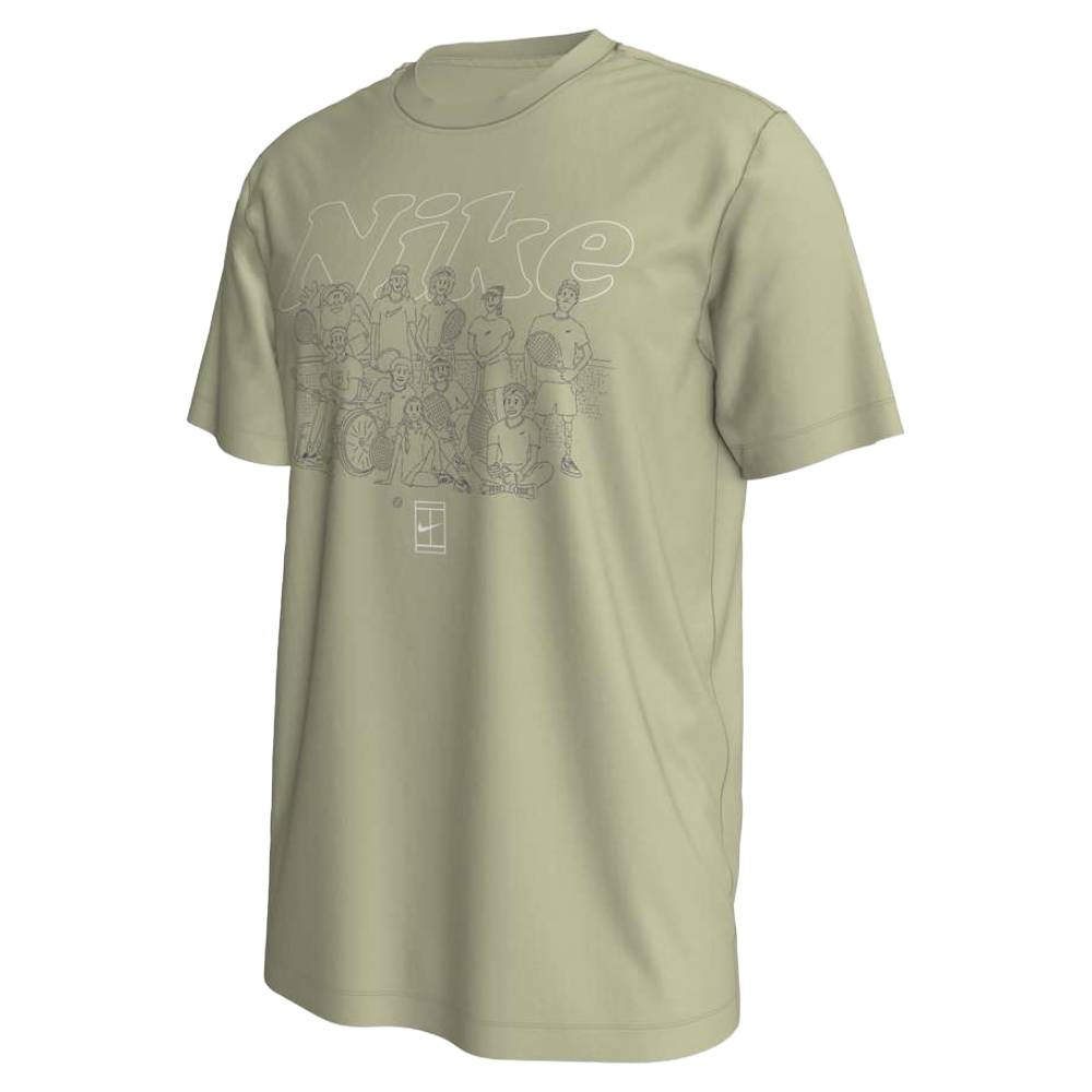 Nike Men's Court Dri-FIT OC SU24 Tee Top (Olive Aura) - RacquetGuys.ca