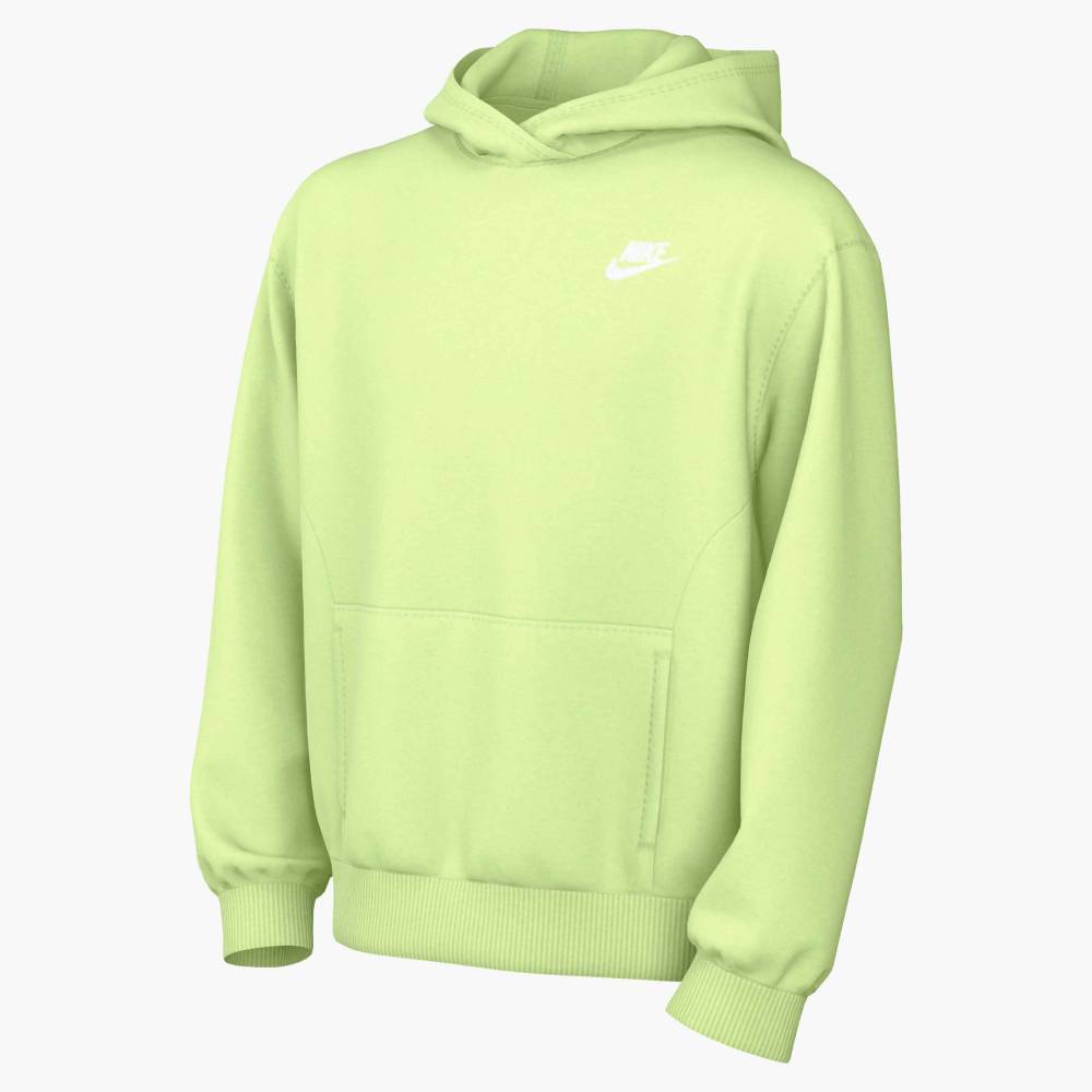 Nike Junior Unisex Dri-FIT NSW Club Fleece LBR Hoodie (LT Liquid Lime) -- description - RacquetGuys.ca