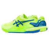 Asics Gel Resolution 9 Women's Tennis Shoe (Green/Blue) - RacquetGuys.ca