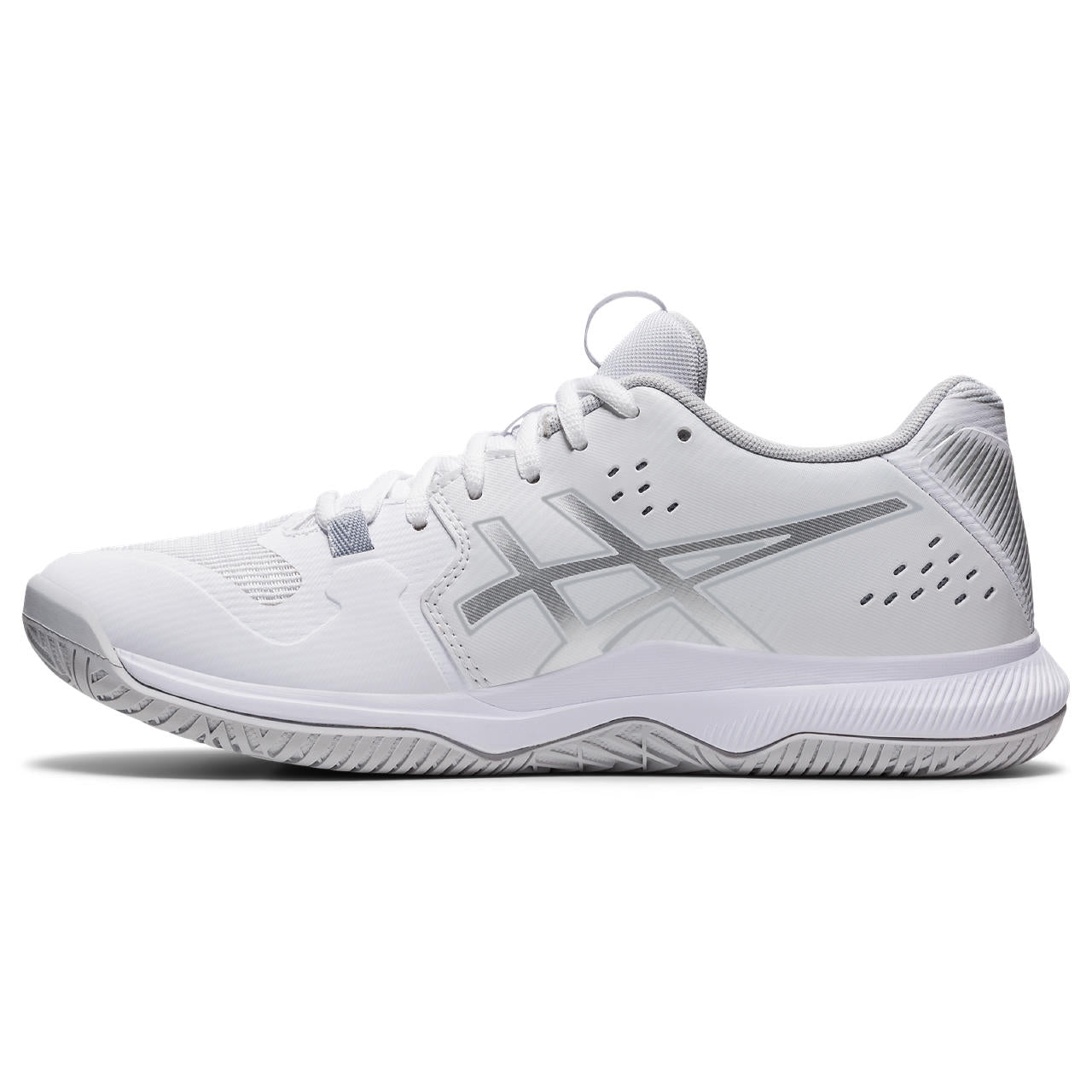 Asics Gel Tactic Women's Indoor Court Shoe (White/Silver) - RacquetGuys.ca