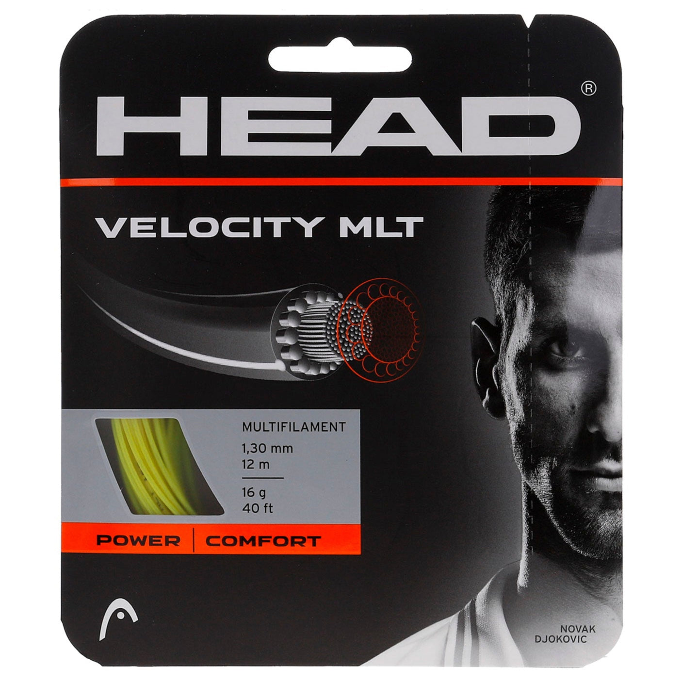 Head Velocity MLT 16 Tennis String (Yellow) - RacquetGuys.ca