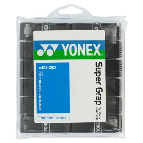 Yonex Super Grap Overgrip 12 Pack (Black) - RacquetGuys.ca
