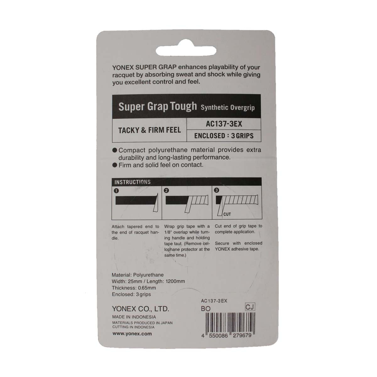 Yonex Super Grap Tough Overgrip 3 Pack (Orange) - RacquetGuys.ca