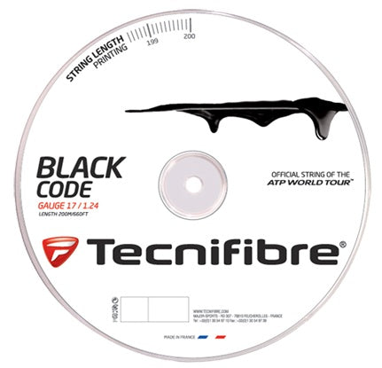 Tecnifibre Black Code 16 Tennis String Reel (Black) - RacquetGuys.ca