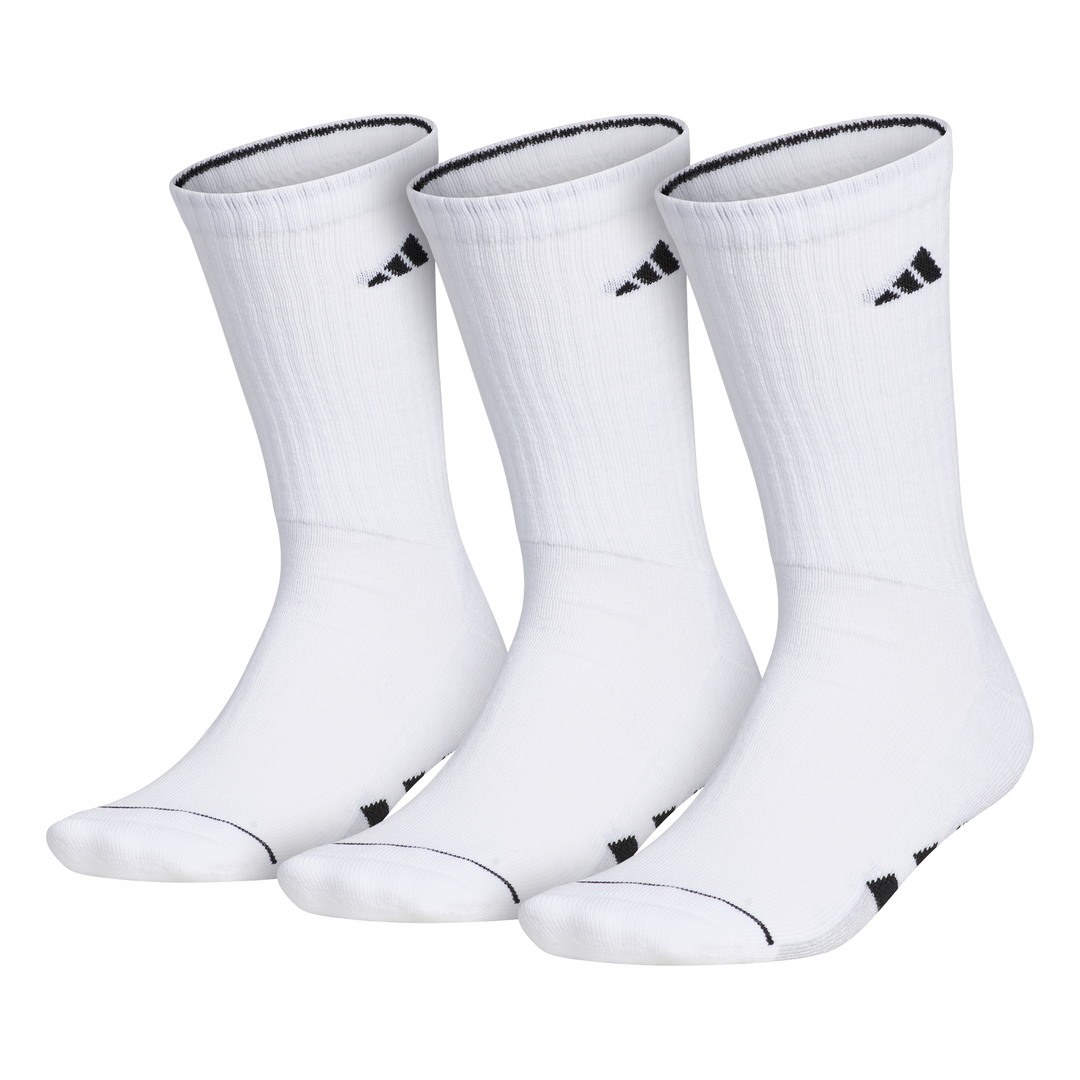 adidas Men's Cushioned Crew Socks 3 Pack (White)