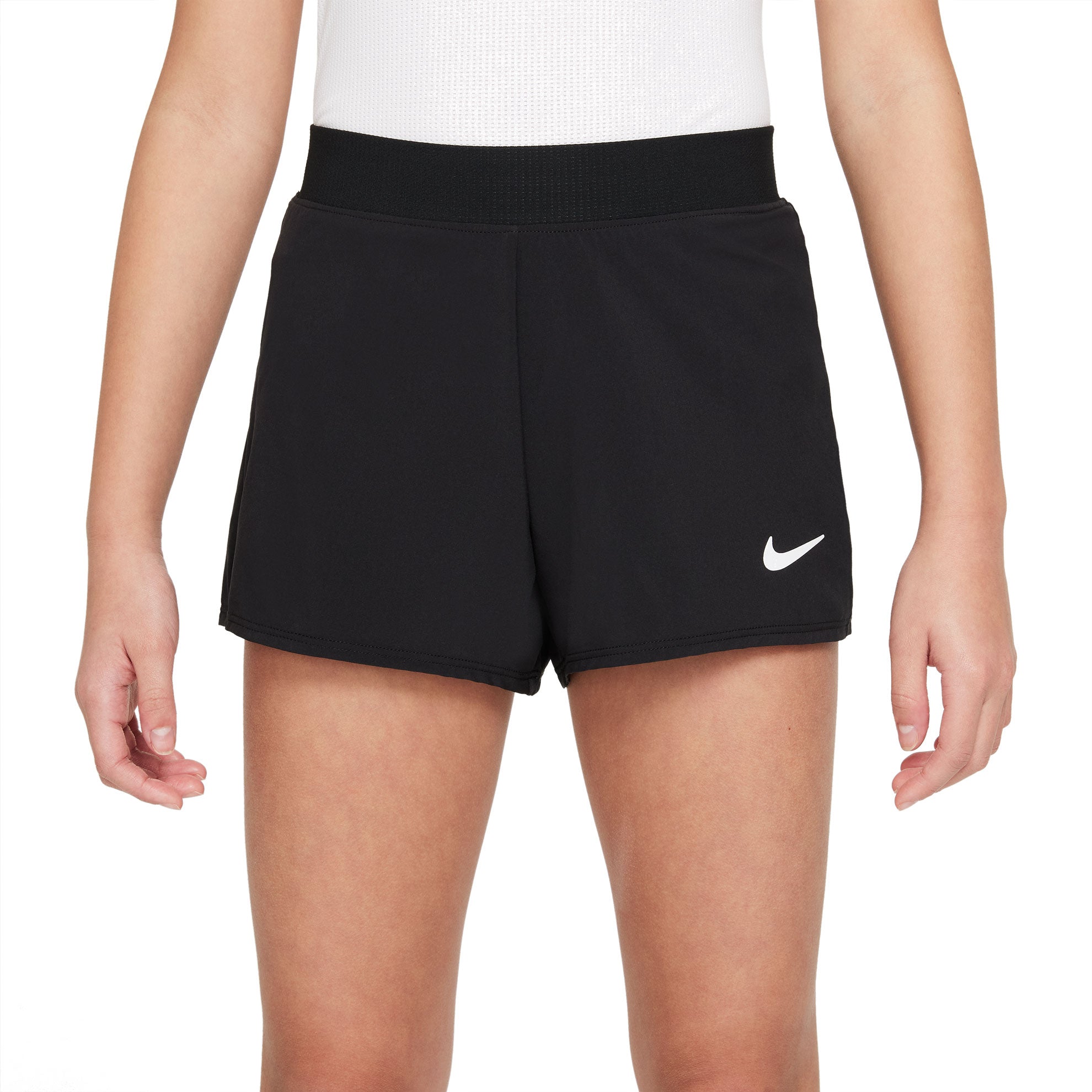 Nike Little Girls' (4-6X) Dri-Fit Woven Running Shorts-Black/White