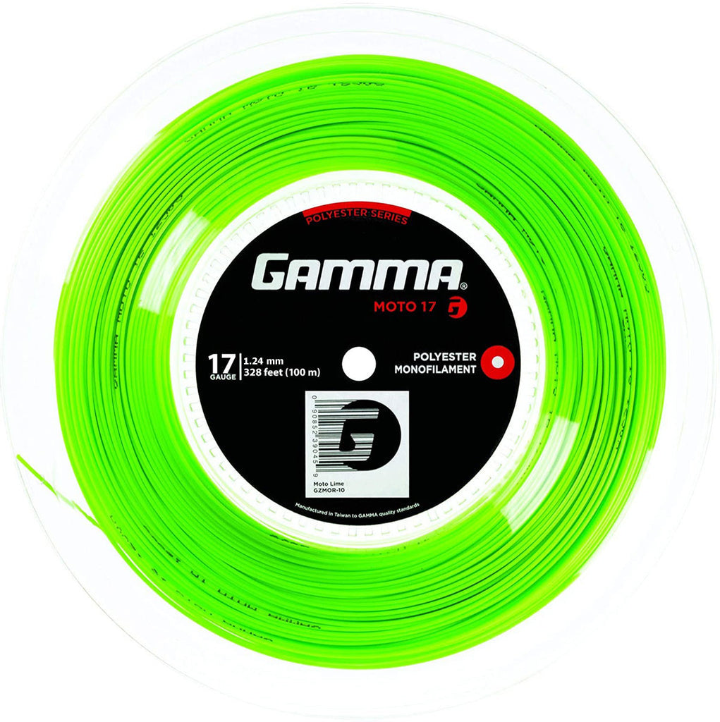 Gamma AMP Moto 17 Tennis String Mini Reel (Lime) - RacquetGuys.ca