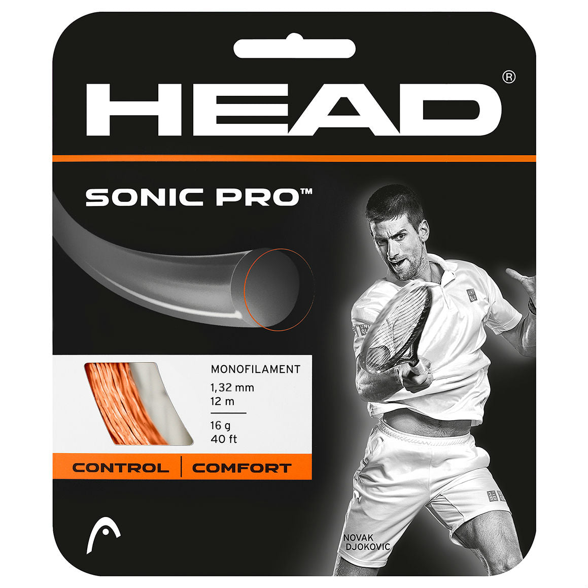 Head Sonic Pro 16 Tennis String (Orange) - RacquetGuys.ca