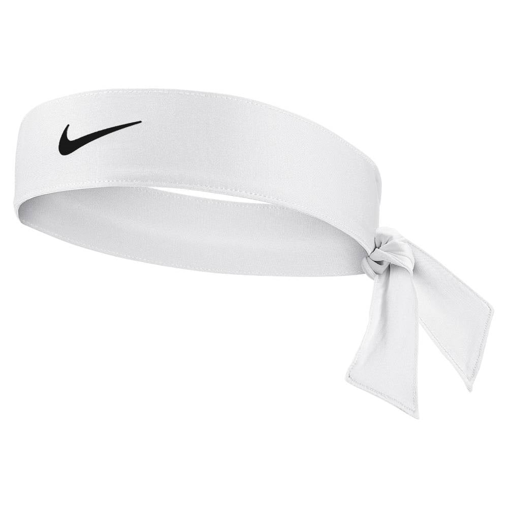 Nike Women's Tennis Premier Tie Headband (White/Black) - RacquetGuys.ca