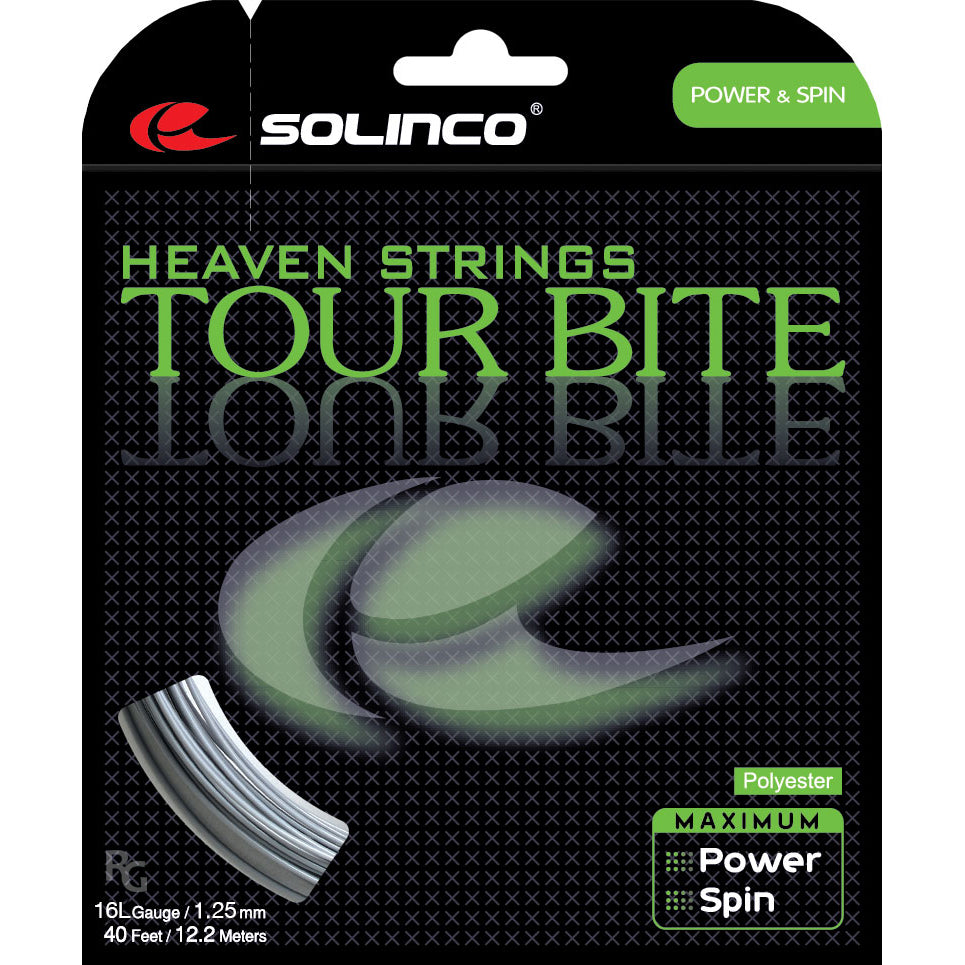Solinco Tour Bite 16L Tennis String (Silver) - RacquetGuys.ca