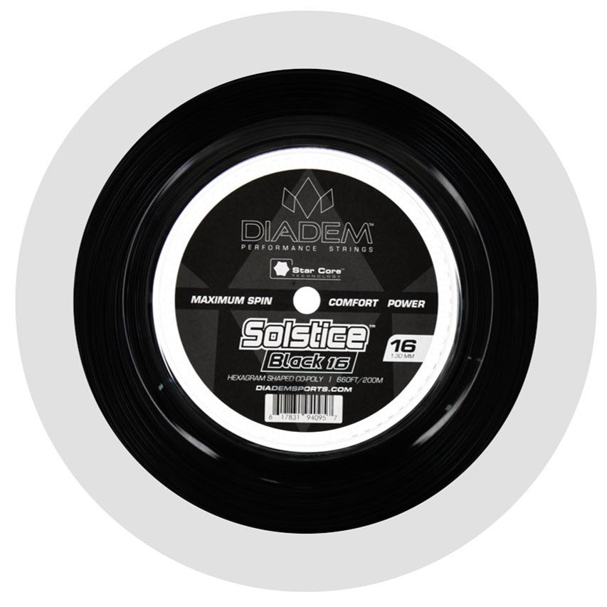Diadem Solstice Black 16 Tennis String Reel (Black) - RacquetGuys.ca