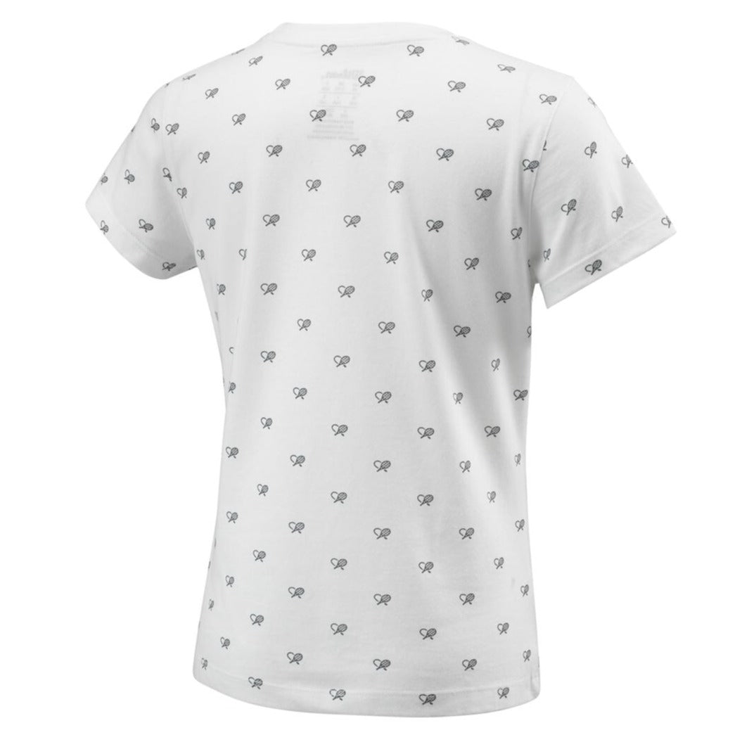 Wilson Girl's Cause A Racket Tech Tee (White) - RacquetGuys.ca