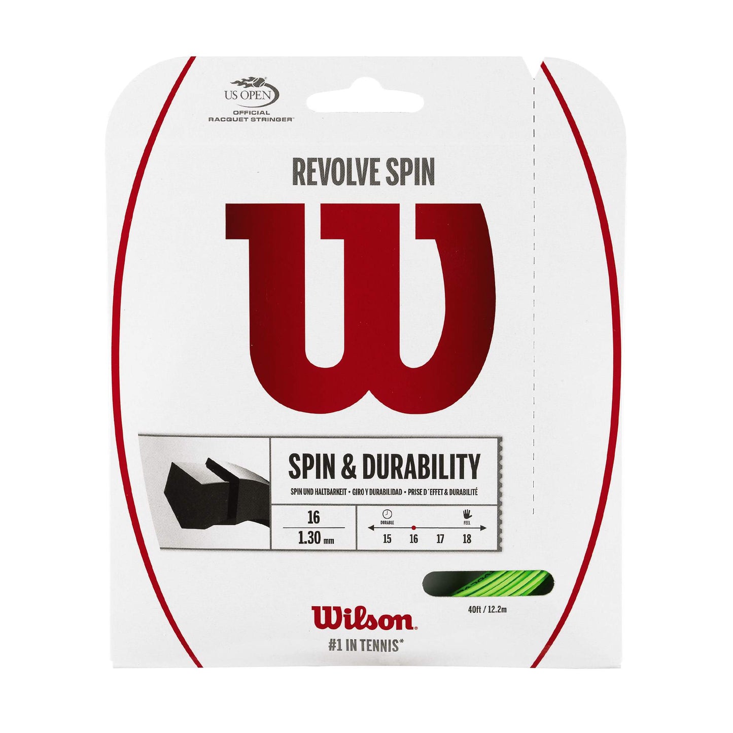 Wilson Revolve Spin 16 Tennis String (Green) - RacquetGuys.ca