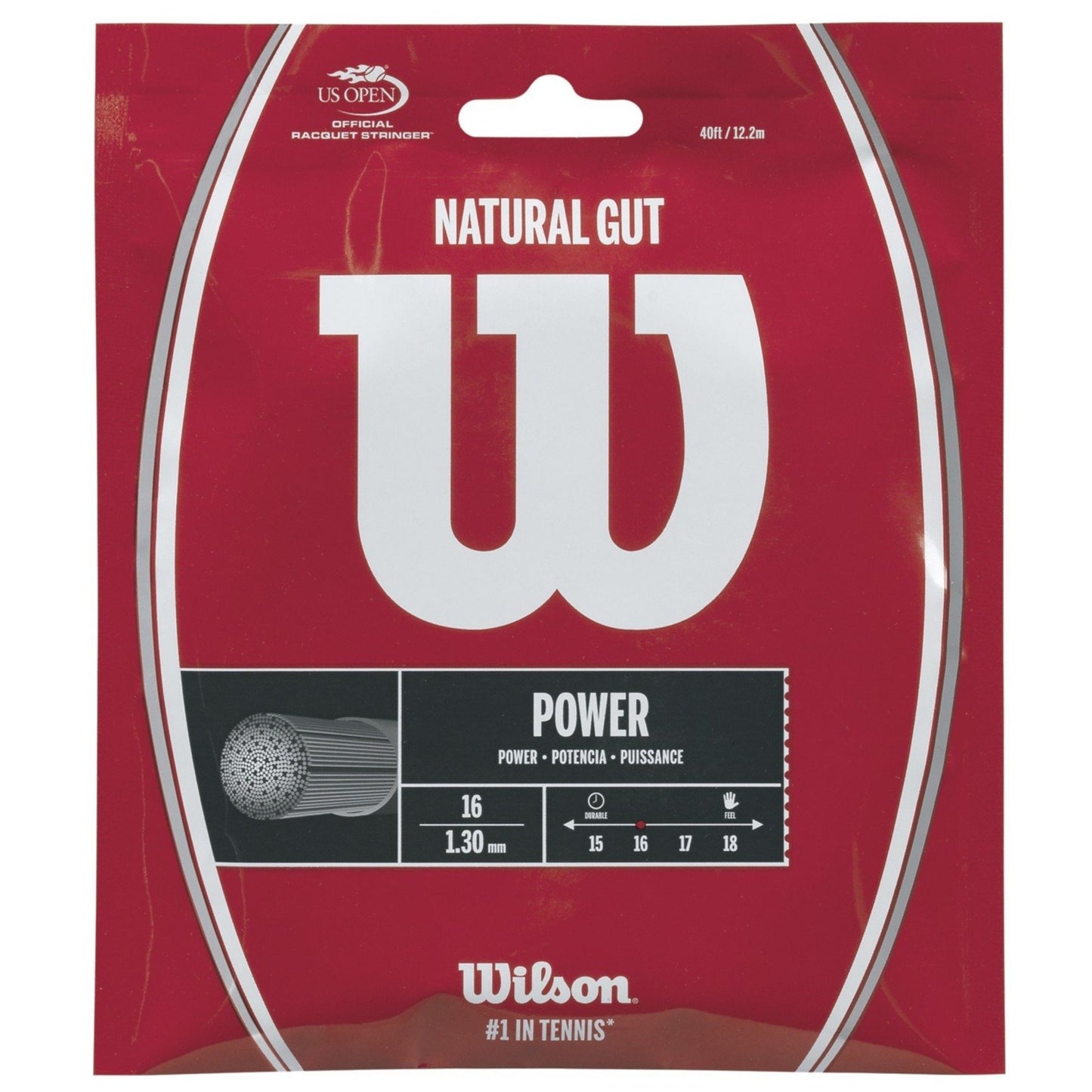 Wilson Natural Gut 16 Tennis String (Natural) - RacquetGuys.ca
