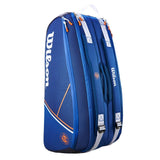 Wilson Super Tour 9 Pack Roland Garros Racquet Bag (Blue/Clay) - RacquetGuys.ca