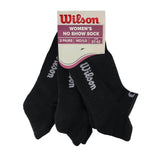 Wilson Women's No Show Socks 3 Pack (Black) - RacquetGuys.ca