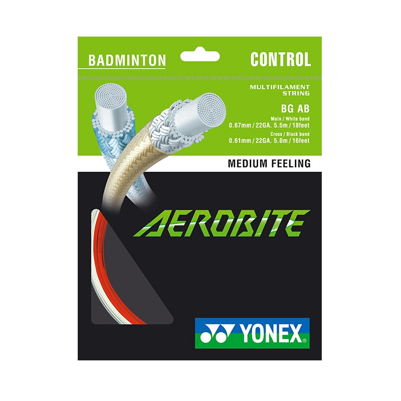 Yonex BG Aerobite Hybrid Badminton String (White/Red
