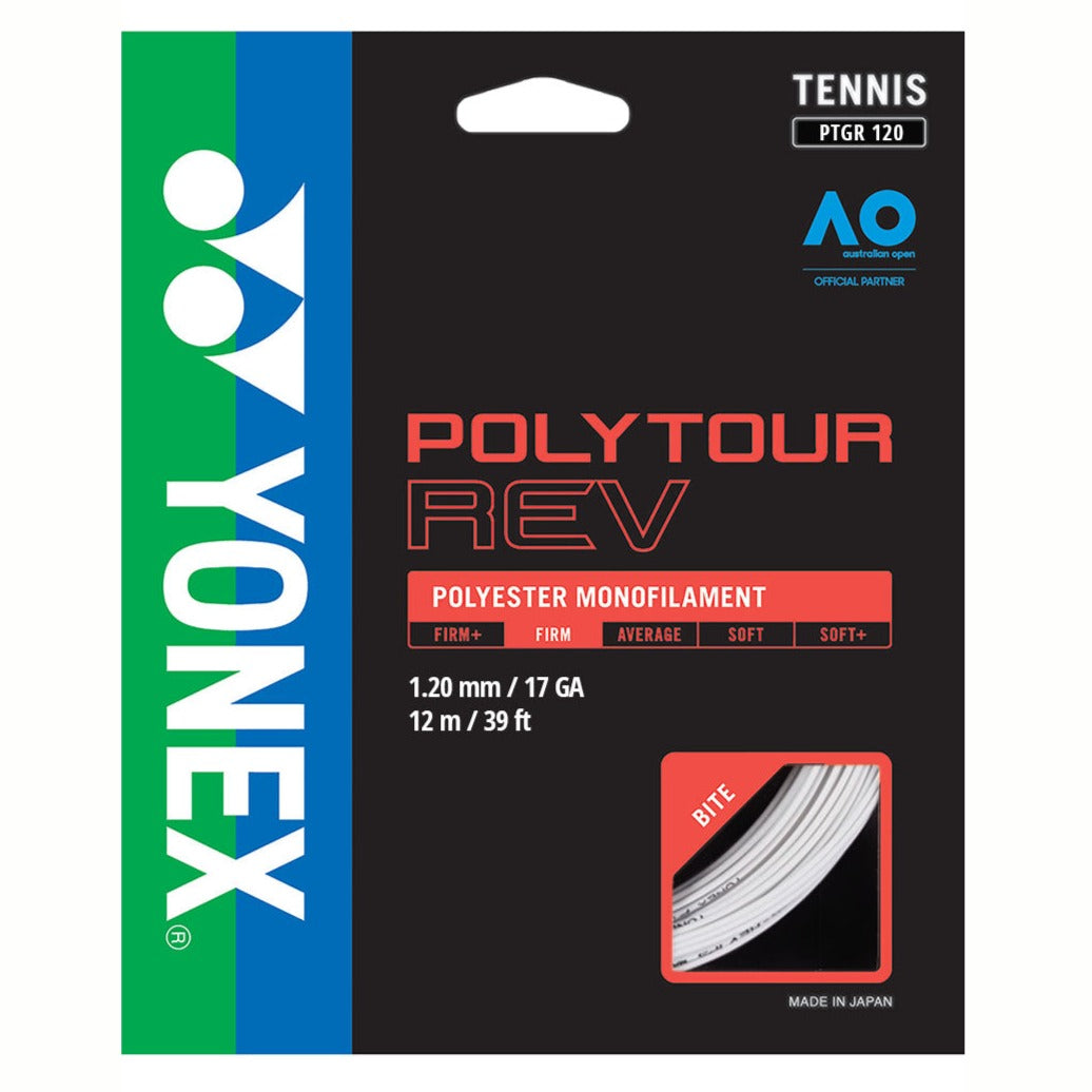 Yonex Poly Tour Rev 17 Tennis String (White) - RacquetGuys.ca
