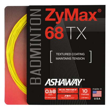 Ashaway ZyMax 68 TX Badminton String (Optic Yellow) - RacquetGuys.ca