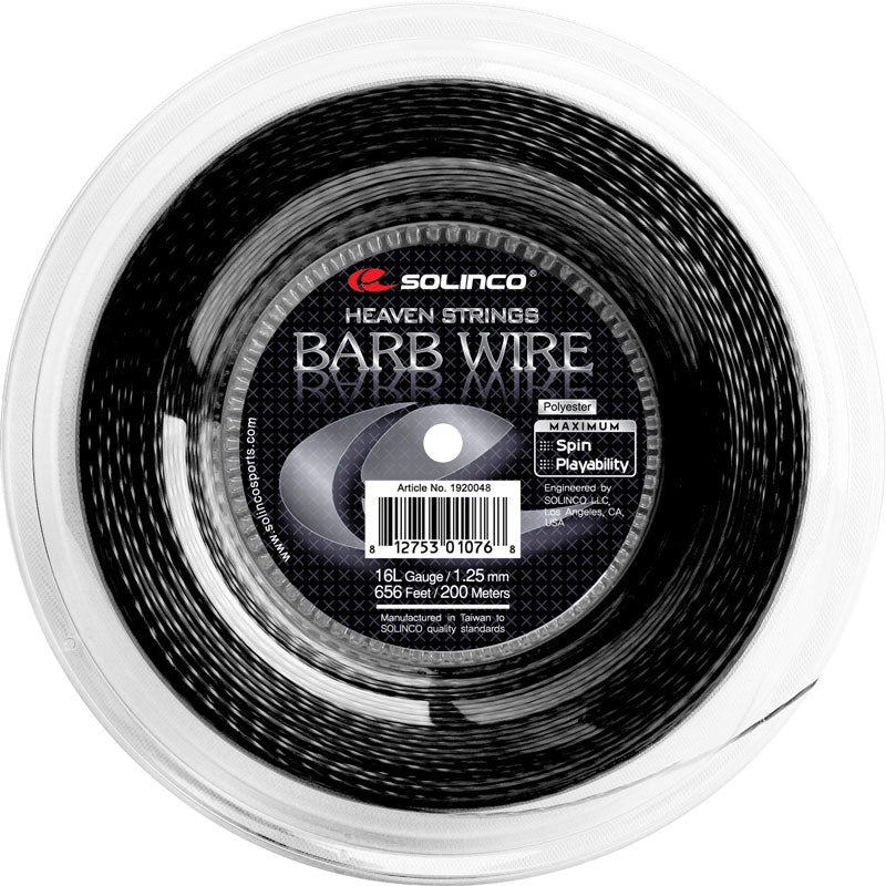 Solinco Barb Wire 16L Tennis String Reel (Black) - RacquetGuys.ca