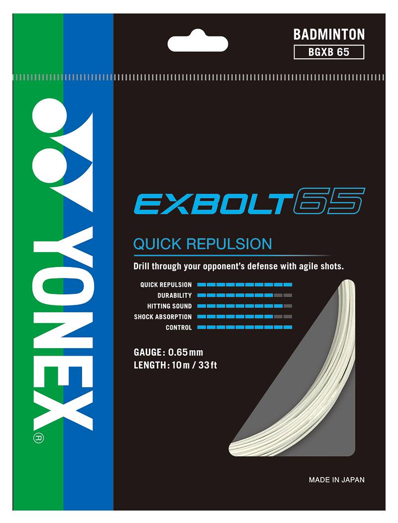 Yonex BG Exbolt 65 Badminton String (White) – RacquetGuys.ca