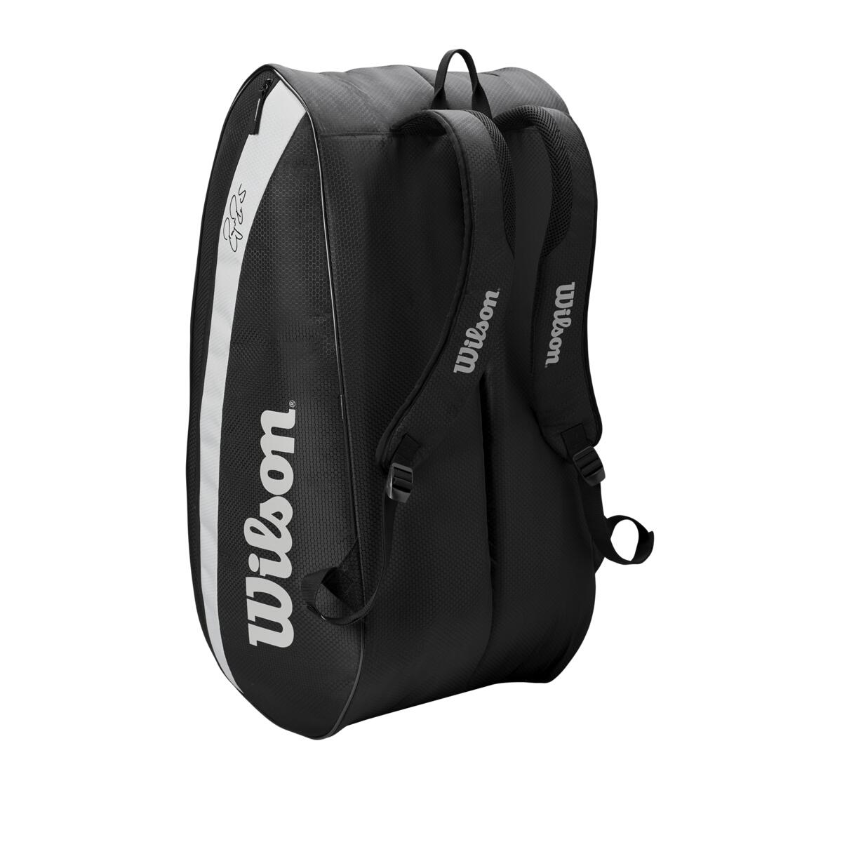 Wilson RF Team 12 Pack Racquet Bag (Black/White) - RacquetGuys.ca