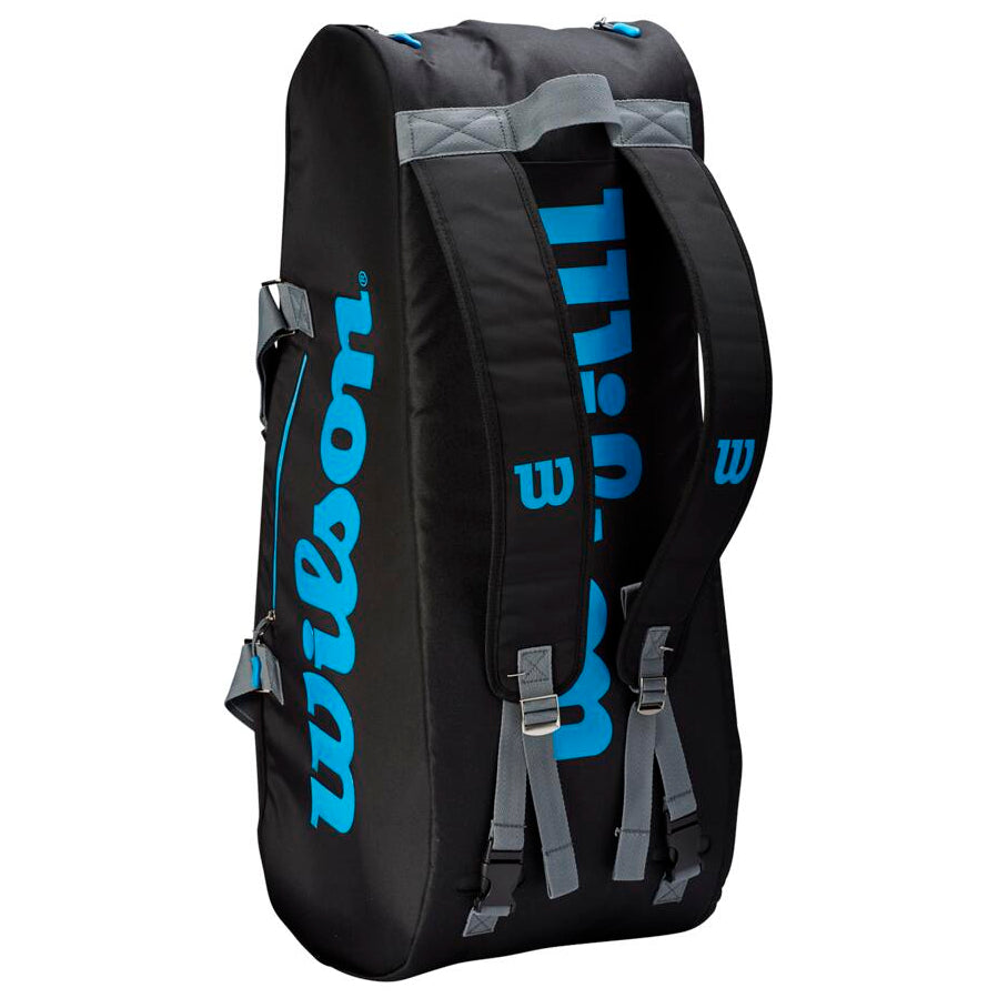 Wilson Ultra 9 Pack Racquet Bag (Black/Blue/Silver) - RacquetGuys.ca