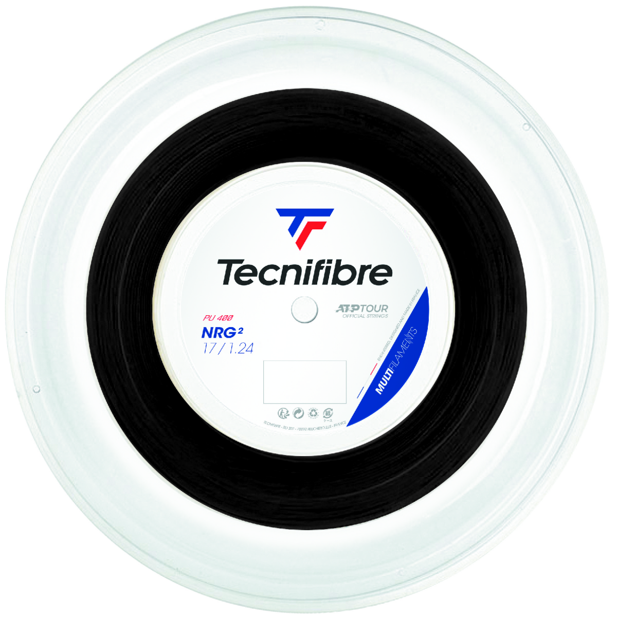 Tecnifibre NRG2 17 Tennis String Reel (Black) - RacquetGuys.ca