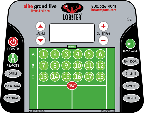 Lobster Grand V LE Control Panel - RacquetGuys.ca