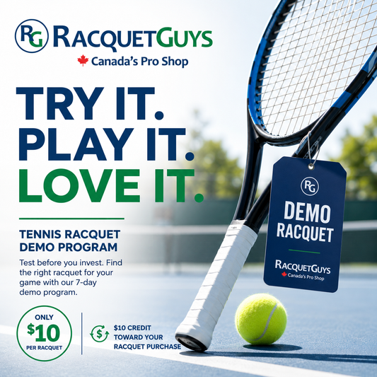 tennis racquet on court with a tennis ball.