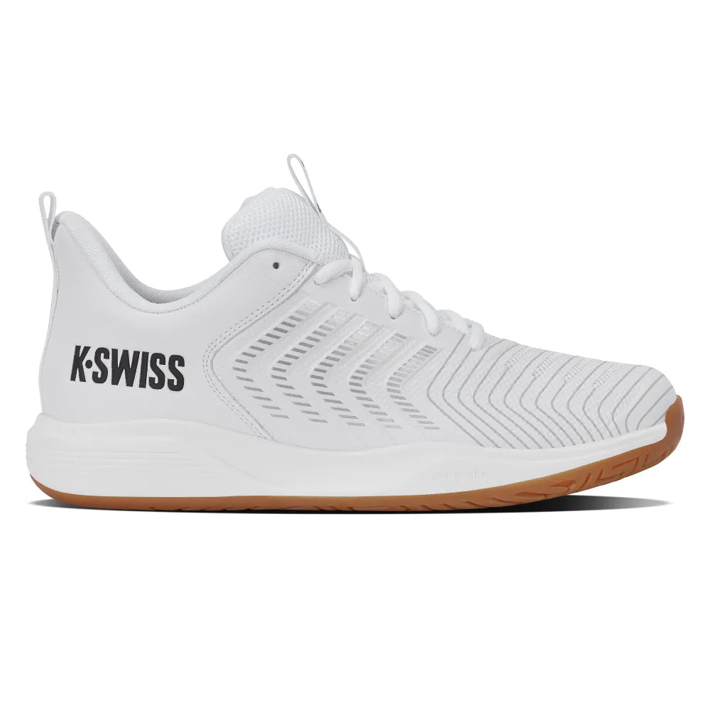 K-Swiss Ultrashot Light Men's indoor Shoe (White/Black/Silver) - RacquetGuys.ca
