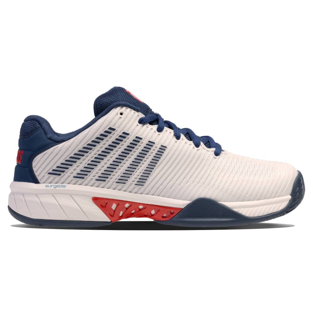 K Swiss Hypercourt Express 2 Men s Tennis Shoe White Blue RacquetGuys