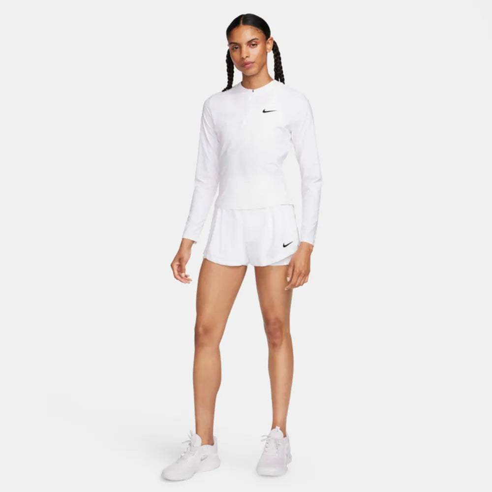 Nike Women's Dri-FIT Advantage Short (White/Black) - RacquetGuys.ca