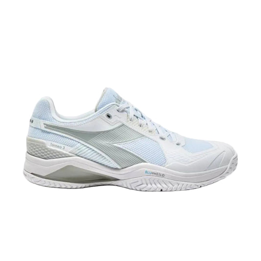 Diadora Blushield Torneo 3 Men's Tennis Shoe (White/Silver) - RacquetGuys.ca