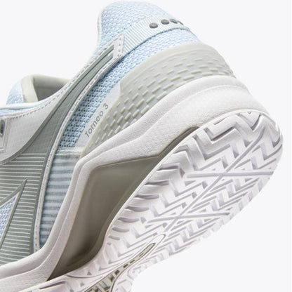 Diadora Blushield Torneo 3 Women's Tennis Shoe (White/Silver) - RacquetGuys.ca