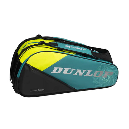 Dunlop SX Performance 12 Racquet Bag (Teal/Black/Yellow) - RacquetGuys.ca