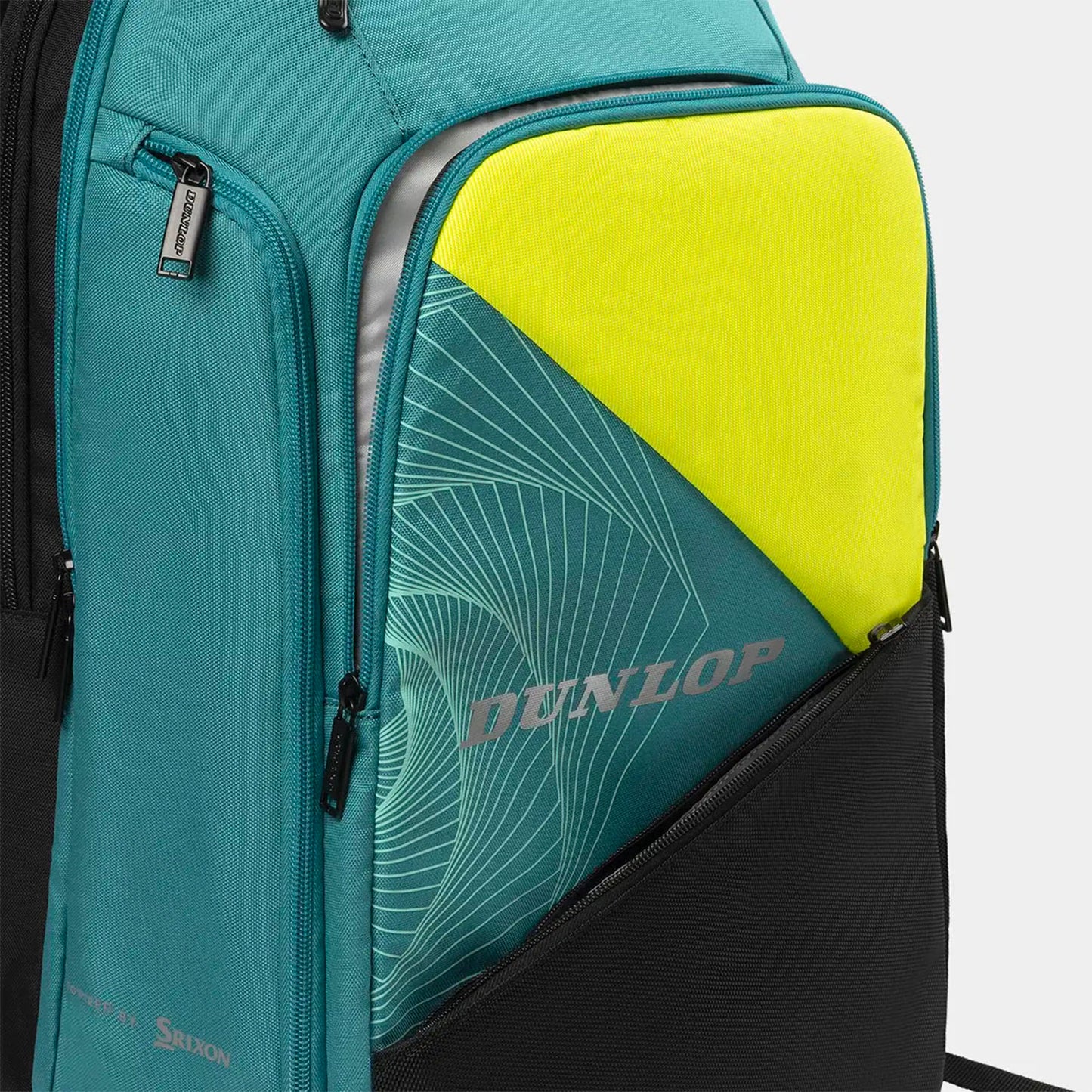 Dunlop SX Performance Backpack Racquet Bag (Teal/Black/Yellow) - RacquetGuys.ca