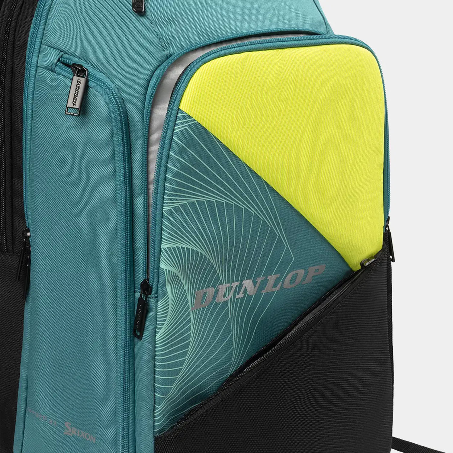 Dunlop SX Performance Backpack Racquet Bag (Teal/Black/Yellow) - RacquetGuys.ca