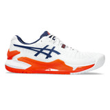 Asics Gel Resolution 9 Men's Tennis Shoe (White/Blue/Orange)