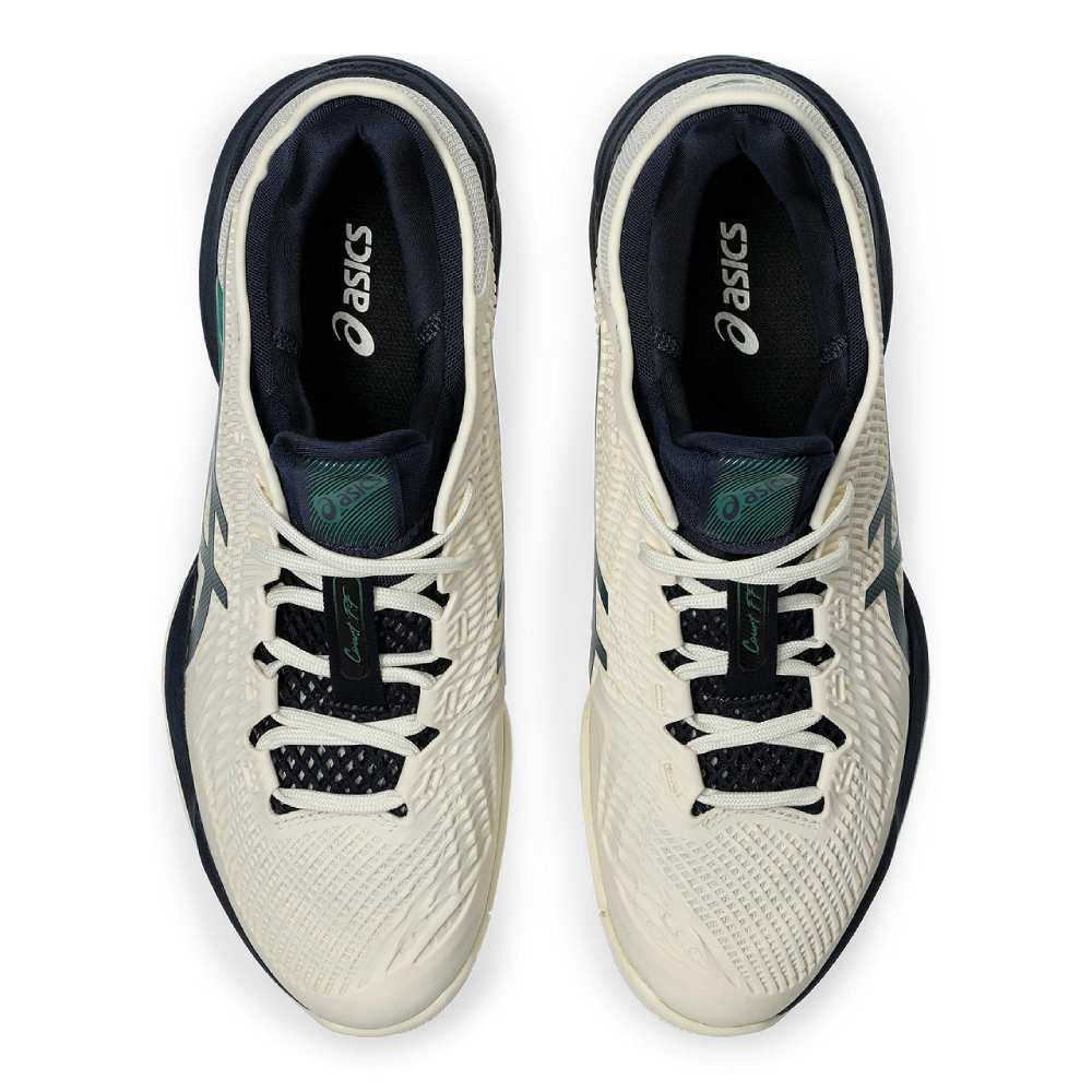 Asics Court FF 3 Men's Tennis Shoe (Cream/Jasper Green) - RacquetGuys.ca
