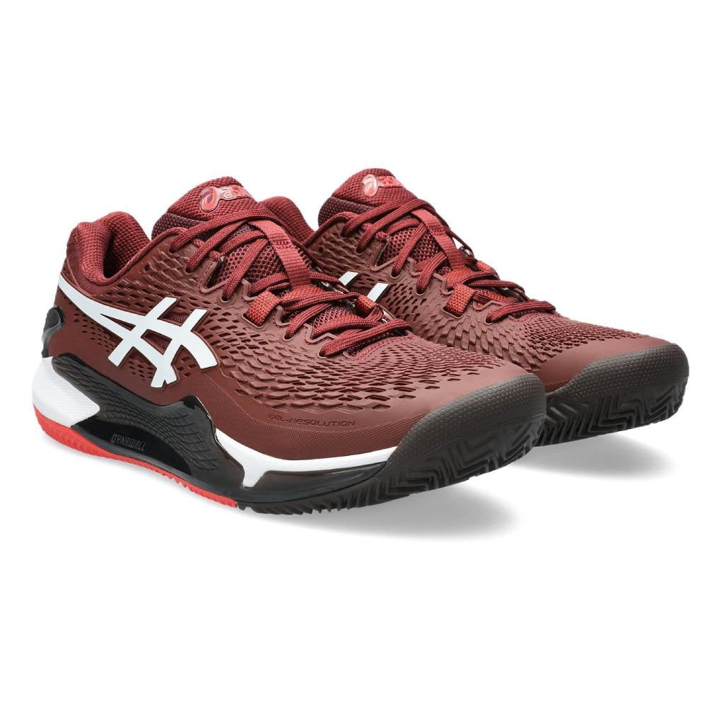 Asics Gel Resolution 9 Clay Men's Tennis Shoe (Red/White Asics Gel Resolution 9 Clay Men's Tennis Shoe (Red/White