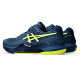 Asics Gel Resolution 9 Wide Men's Tennis Shoe (Mako Blue/Safety Yellow) - RacquetGuys.ca