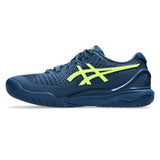 Asics Gel Resolution 9 Wide Men's Tennis Shoe (Mako Blue/Safety Yellow) - RacquetGuys.ca