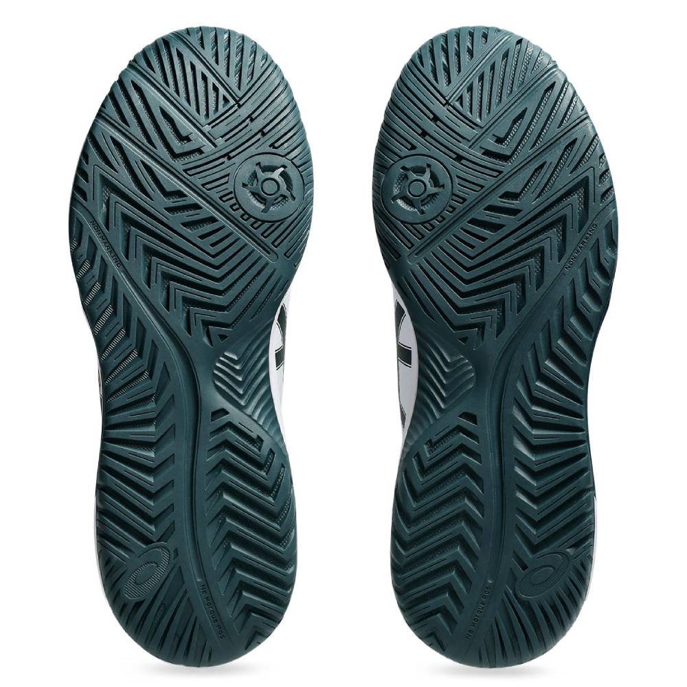 Asics Gel Dedicate 8 Men's Tennis Shoe (White/Saxon Green) - RacquetGuys.ca