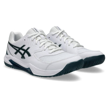 Asics Gel Dedicate 8 Men's Tennis Shoe (White/Saxon Green) - RacquetGuys.ca