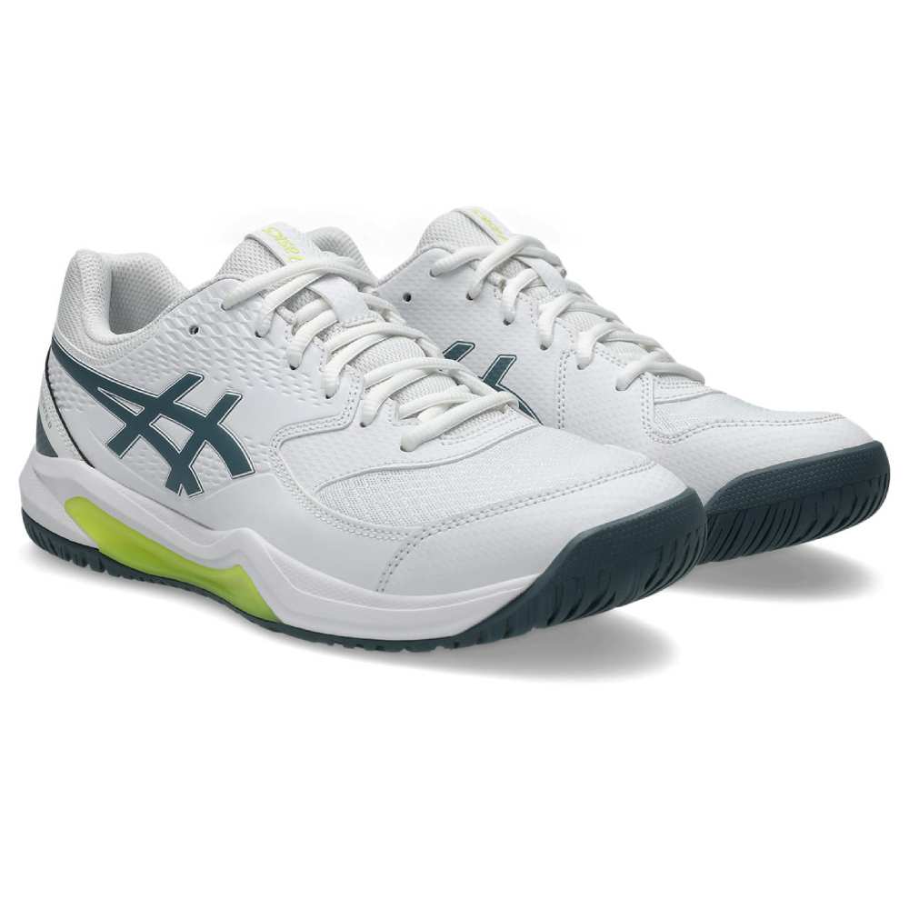 Asics Gel Dedicate 8 Men's Tennis Shoe (White/Ironclad) - RacquetGuys.ca