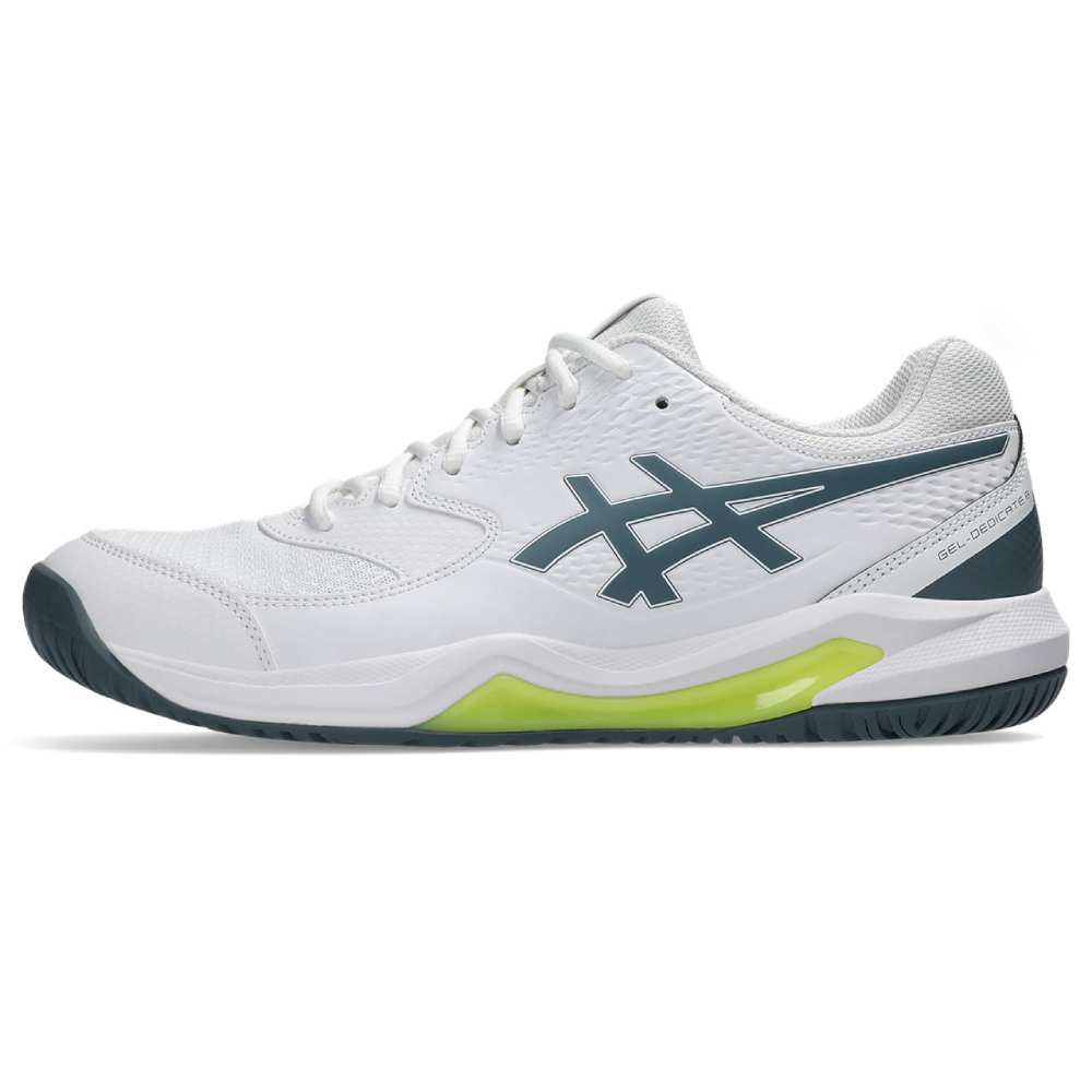 Asics Gel Dedicate 8 Men's Tennis Shoe (White/Ironclad) - RacquetGuys.ca